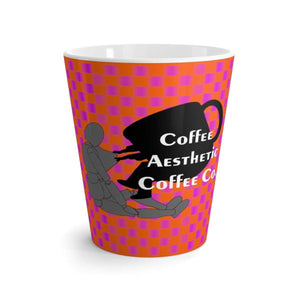 Coffee-Aesthetic.com - Big Pink Grid Latte mug