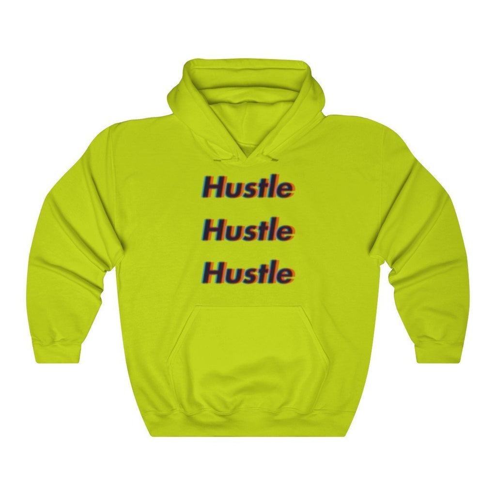 Plumskum Clothing > Unisex Adult Clothing > Hoodies & Sweatshirts > Hoodies M / Light Pink Plumskum Glitchy 3 Hustle Hoodie Vintage Vhs Effect