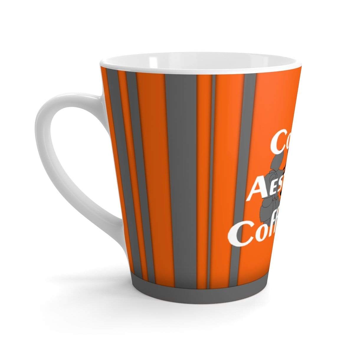 Coffee Aesthetic Coffee Co. Mug 12oz Coffee-Aesthetic.com Big Orange-Grey Latte mug