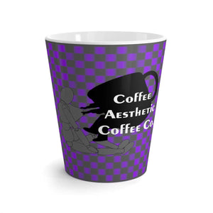 Coffee-Aesthetic.com - Big UV Grey Grid Latte mug