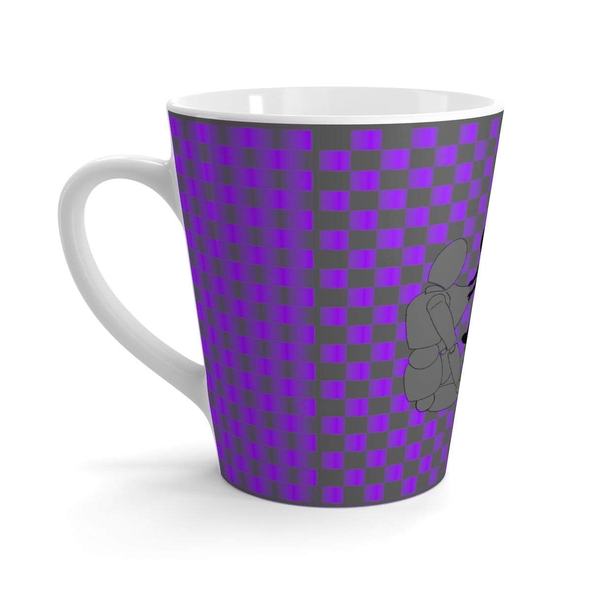 Coffee-Aesthetic.com - Big UV Grey Grid Latte mug