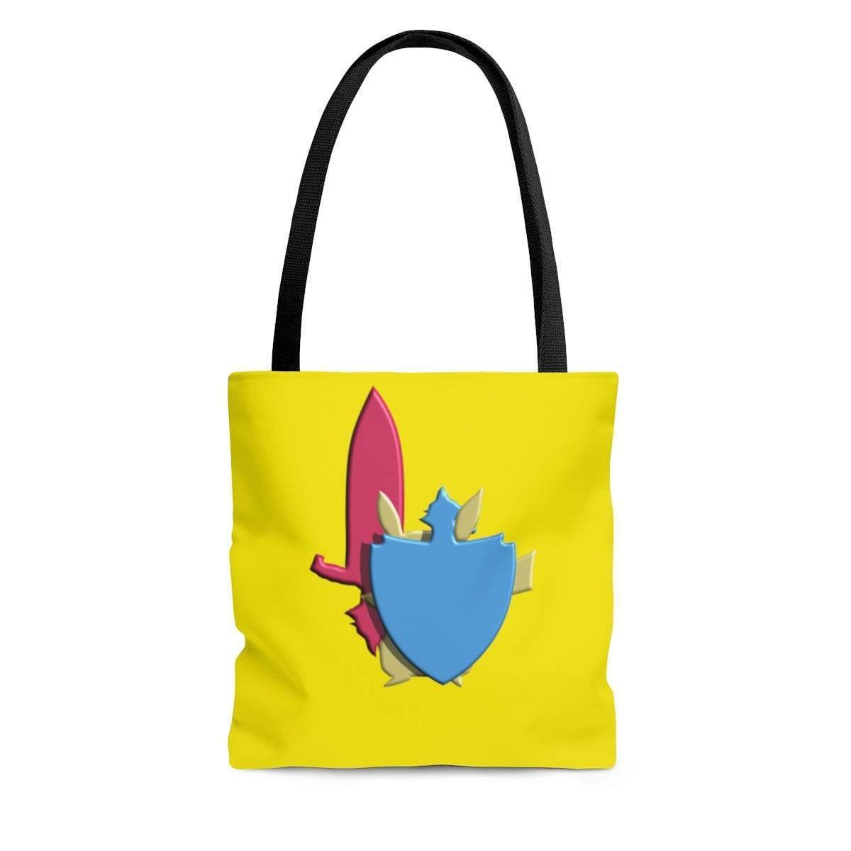 Plumskum Bags Small Gamer’s Sword and Shield AOP Tote Bag