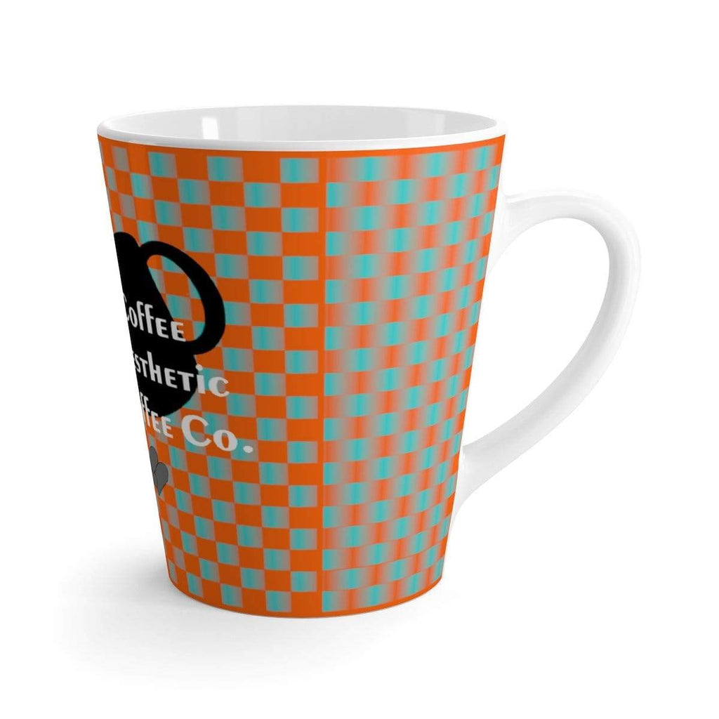 Plumskum Mug 12oz Coffee-Aesthetic.com - Big Bright Blue Grid Latte mug