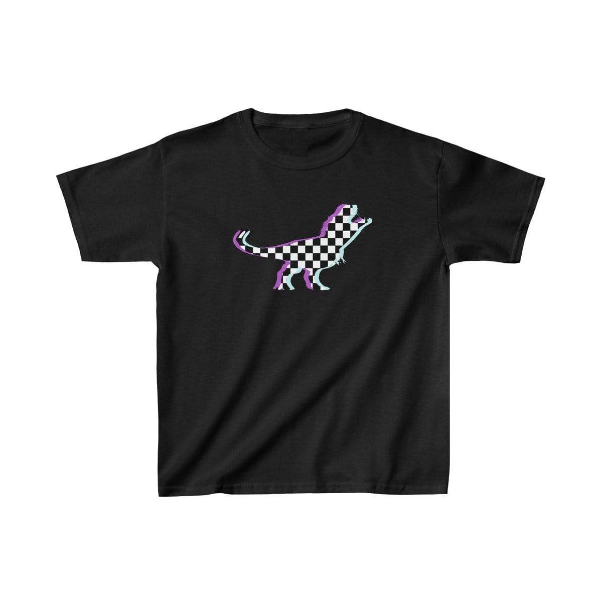 Printify Kids clothes Black / XS Glitch Aesthetic TRex Checker T-Shirt Kids