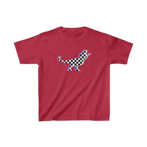 Printify Kids clothes Cardinal Red / XS Glitch Aesthetic TRex Checker T-Shirt Kids