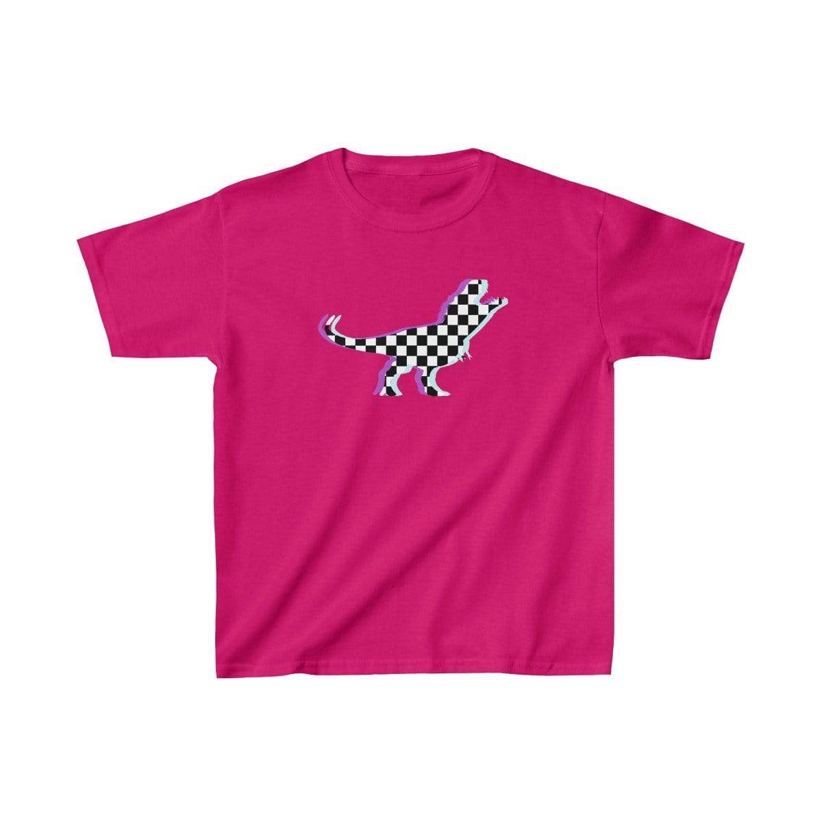 Printify Kids clothes Heliconia / XS Glitch Aesthetic TRex Checker T-Shirt Kids