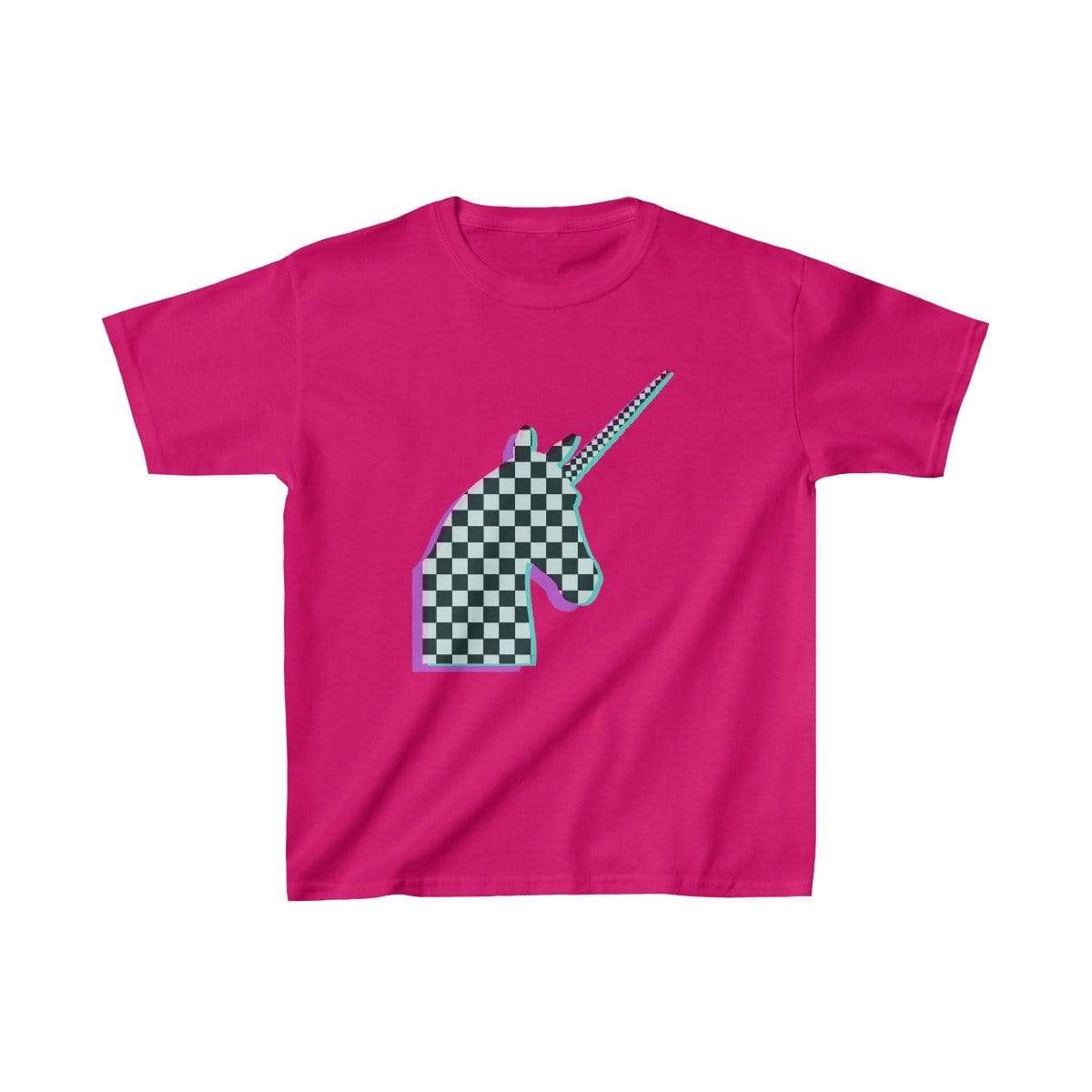 Printify Kids clothes Heliconia / XS Glitch Aesthetic Unicorn Checker T-Shirt Kids