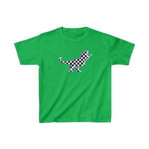 Printify Kids clothes Irish Green / XS Glitch Aesthetic TRex Checker T-Shirt Kids