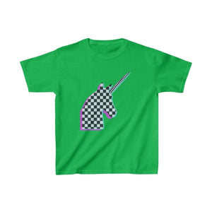 Printify Kids clothes Irish Green / XS Glitch Aesthetic Unicorn Checker T-Shirt Kids