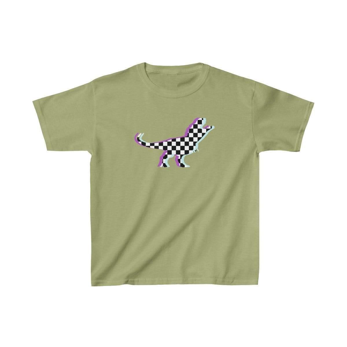 Printify Kids clothes Kiwi / XS Glitch Aesthetic TRex Checker T-Shirt Kids