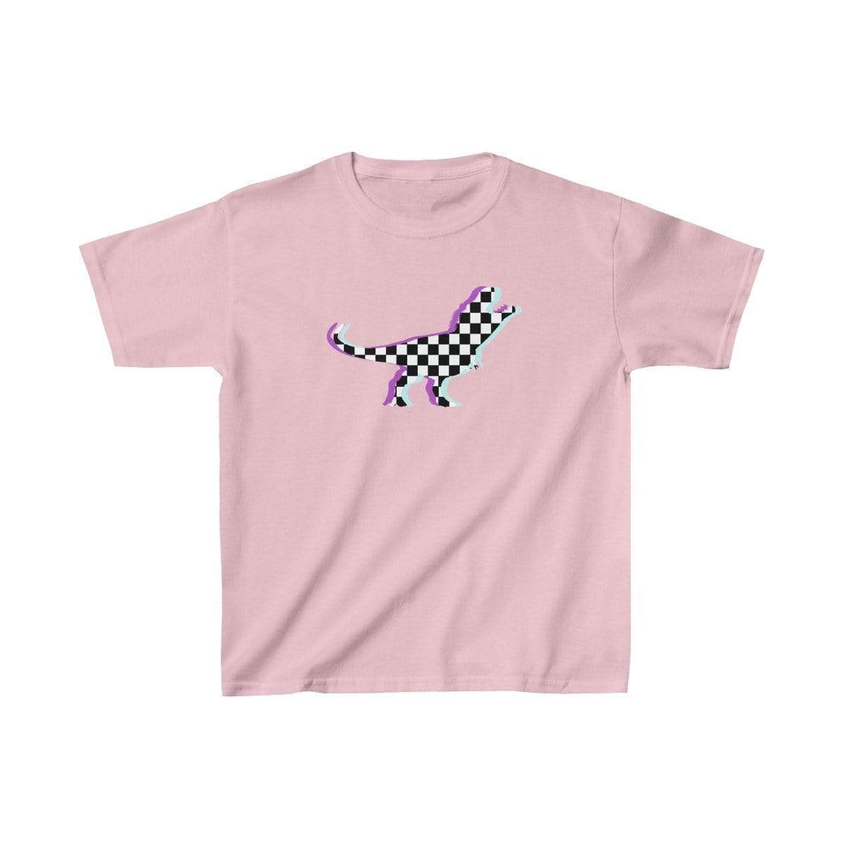 Printify Kids clothes Light Pink / XS Glitch Aesthetic TRex Checker T-Shirt Kids
