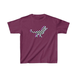 Printify Kids clothes Maroon / XS Glitch Aesthetic TRex Checker T-Shirt Kids