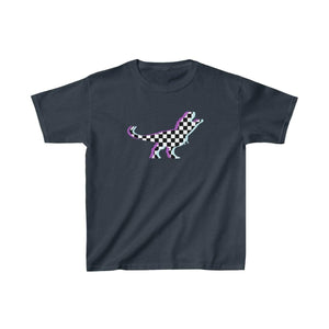 Printify Kids clothes Navy / XS Glitch Aesthetic TRex Checker T-Shirt Kids