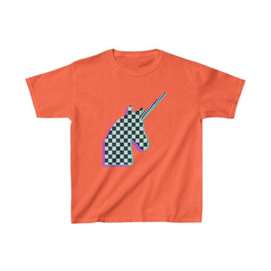 Printify Kids clothes Orange / XS Glitch Aesthetic Unicorn Checker T-Shirt Kids