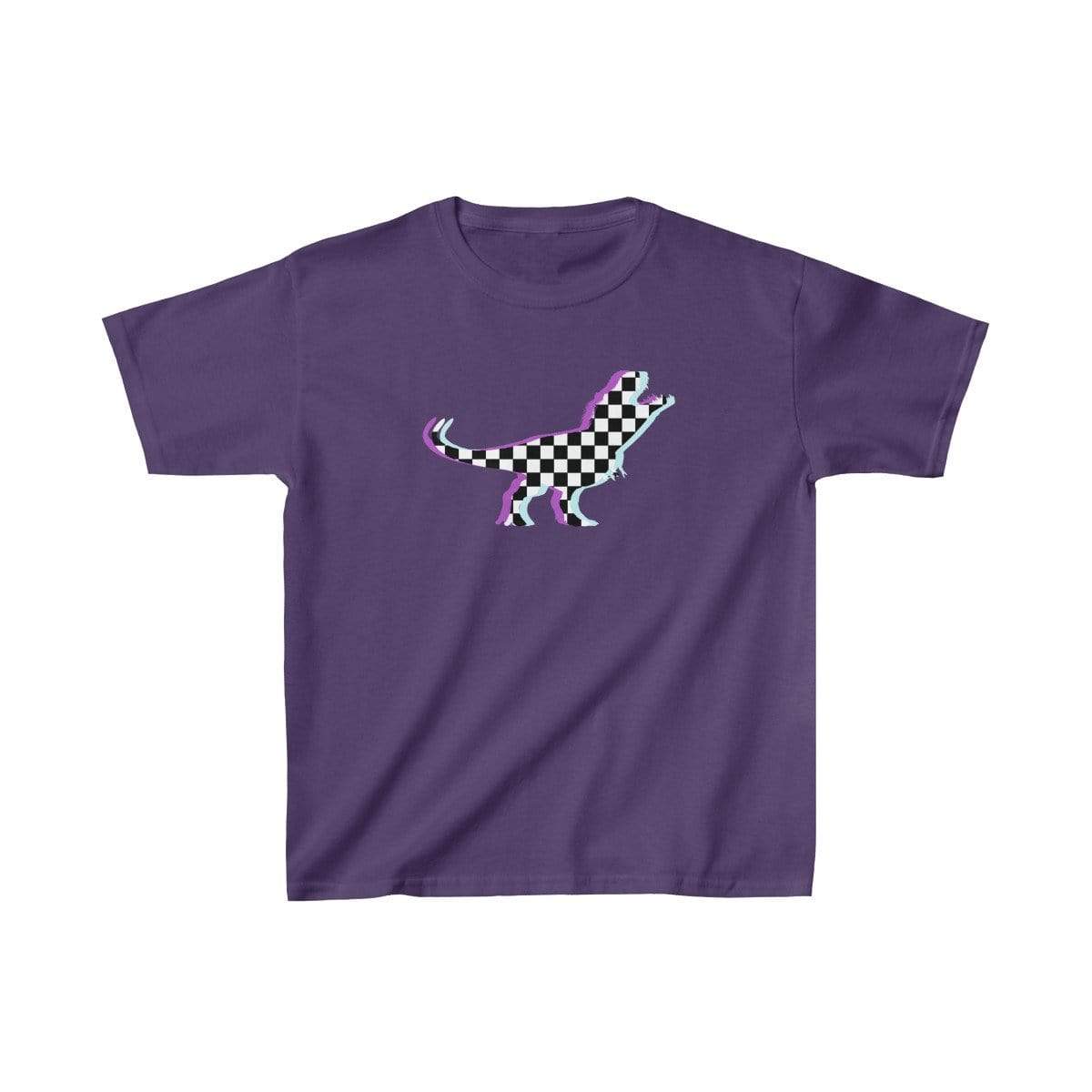 Printify Kids clothes Purple / XS Glitch Aesthetic TRex Checker T-Shirt Kids
