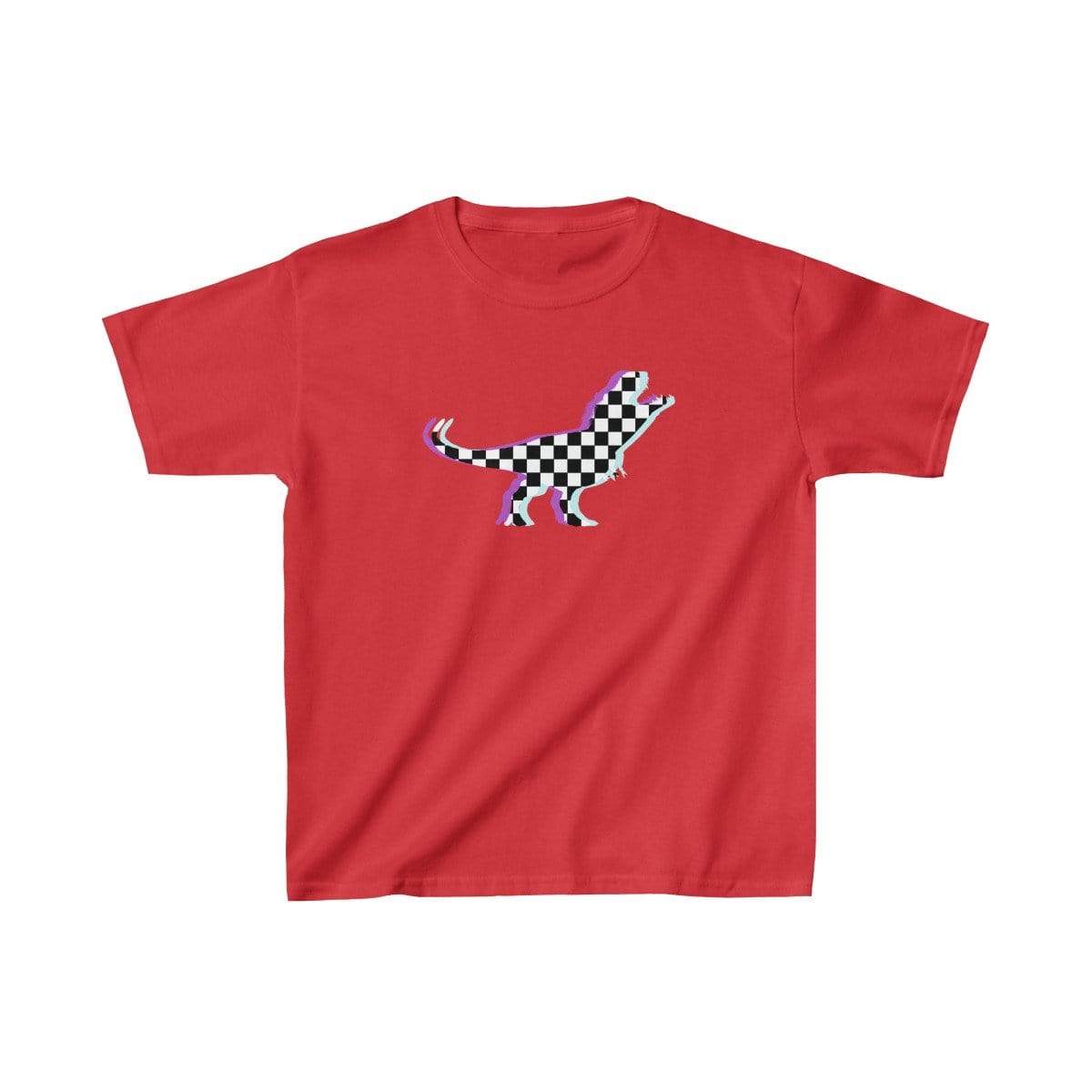Printify Kids clothes Red / XS Glitch Aesthetic TRex Checker T-Shirt Kids