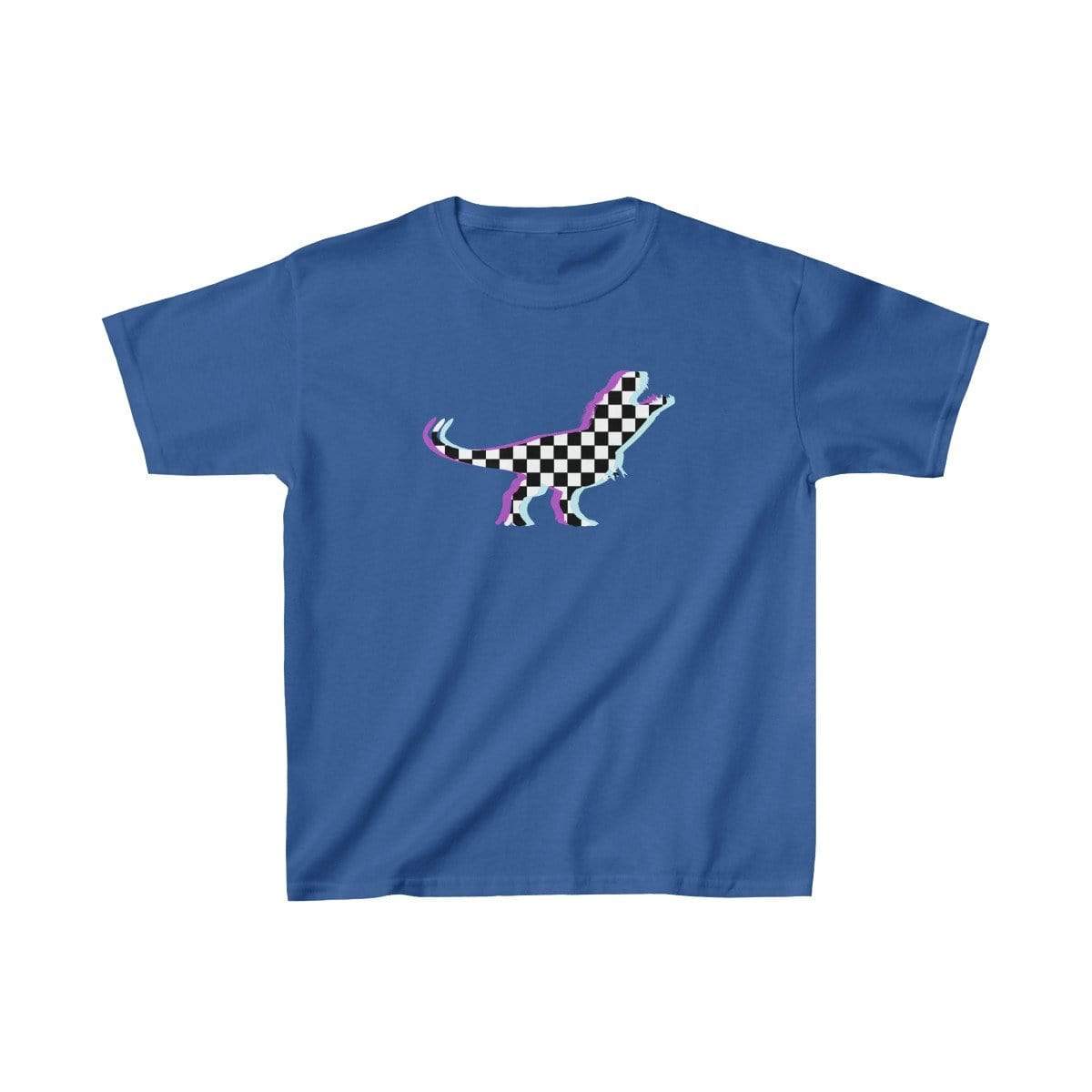 Printify Kids clothes Royal / XS Glitch Aesthetic TRex Checker T-Shirt Kids