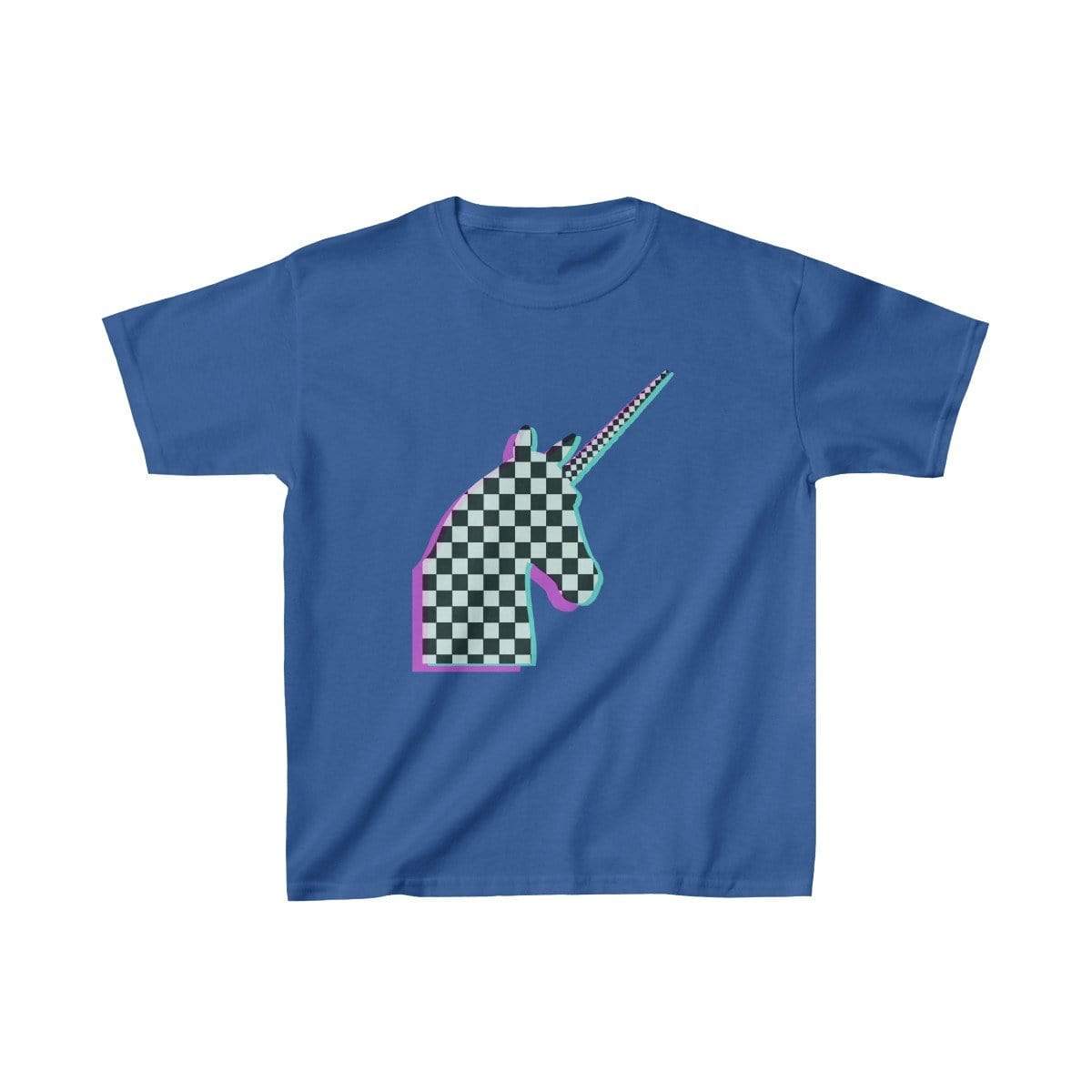 Printify Kids clothes Royal / XS Glitch Aesthetic Unicorn Checker T-Shirt Kids