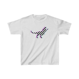 Printify Kids clothes Sport Grey / XS Glitch Aesthetic TRex Checker T-Shirt Kids