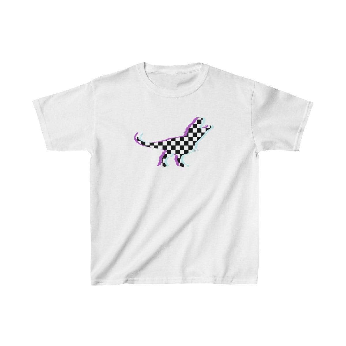 Printify Kids clothes White / L Glitch Aesthetic TRex Checker T-Shirt Kids