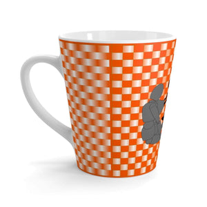 Printify Mug 12oz Coffee-Aesthetic.com - Big Orange/White Grid Latte mug