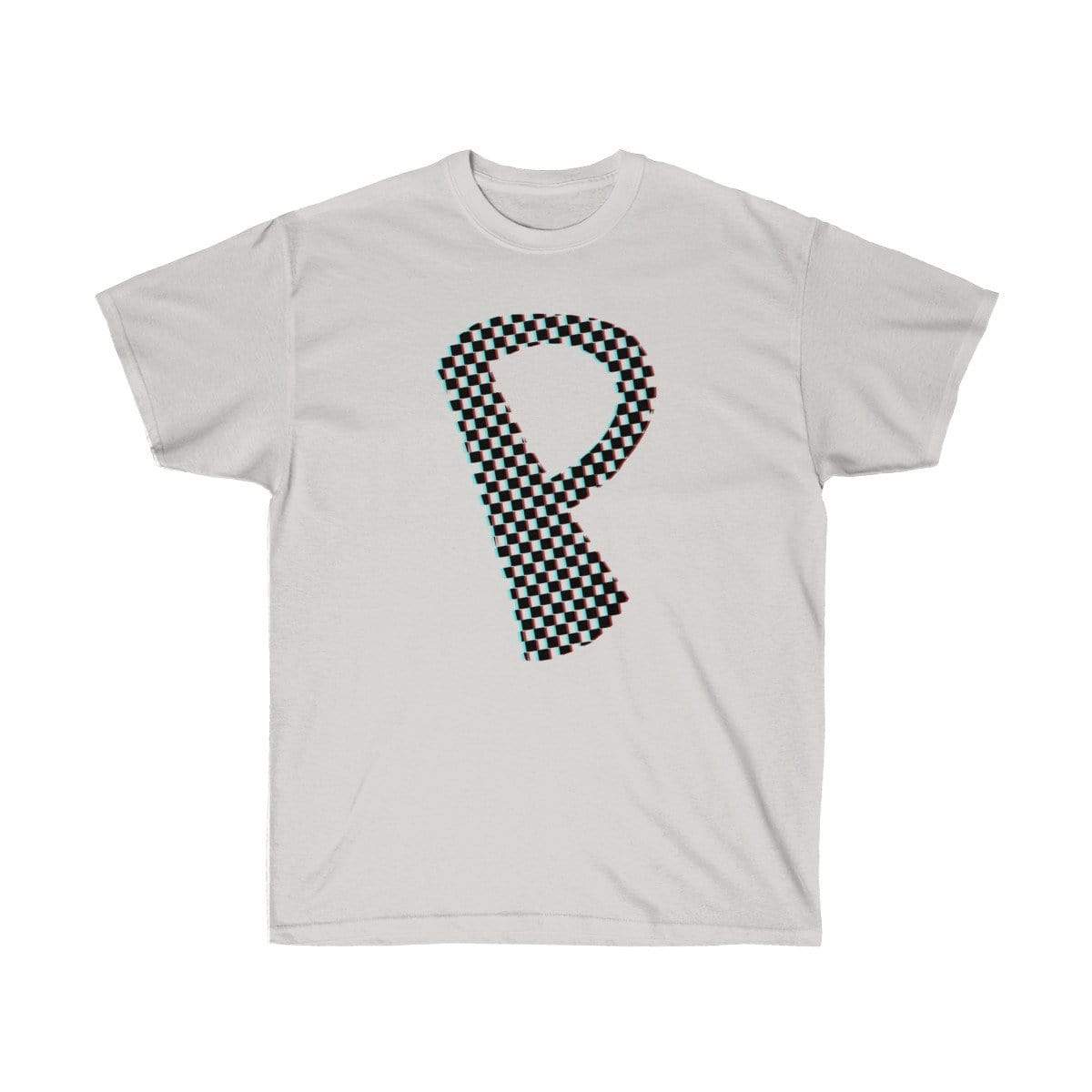 Printify T-Shirt Ash Grey / S Dark Checkered, Glitchy, Capital P T-Shirt