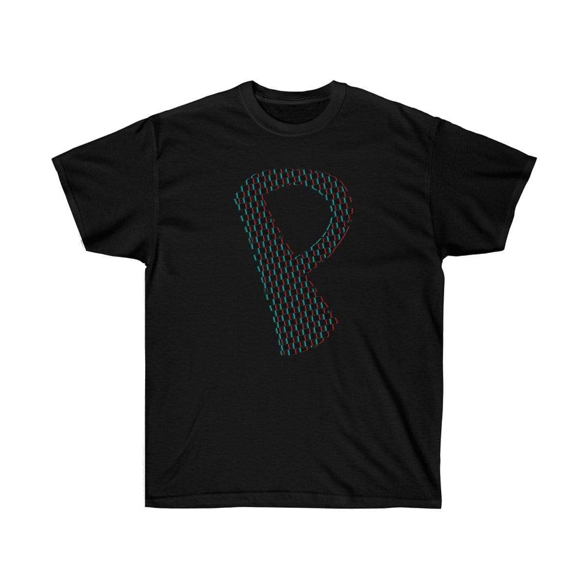 Printify T-Shirt Black / S Dark Checkered, Glitchy, Capital P T-Shirt