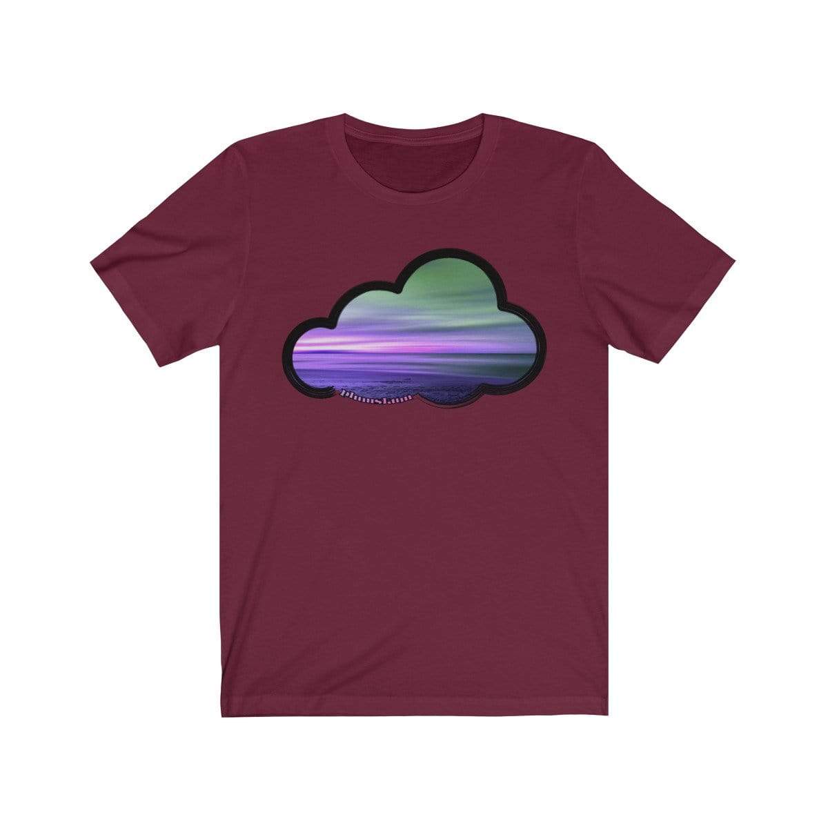 Printify T-Shirt Maroon / M Beaches Art Clouds Tee