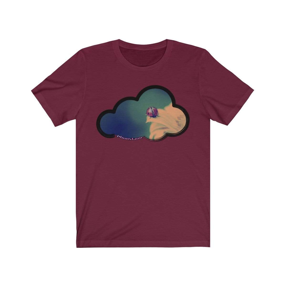 Printify T-Shirt Maroon / M Ladybug Art Clouds Tee