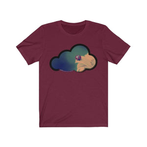 Printify T-Shirt Maroon / M Ladybug Art Clouds Tee
