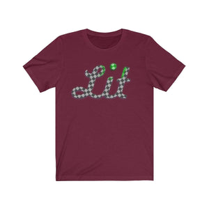 Printify T-Shirt Maroon / S Grey Checkered Lit T-shirt