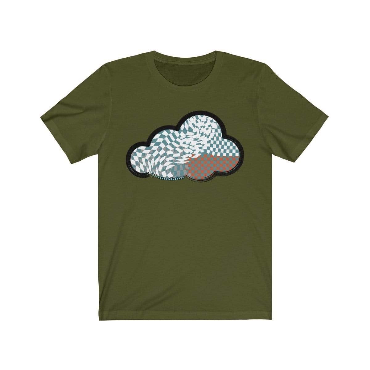 Printify T-Shirt Olive / M Checker Art Clouds T-Shirt
