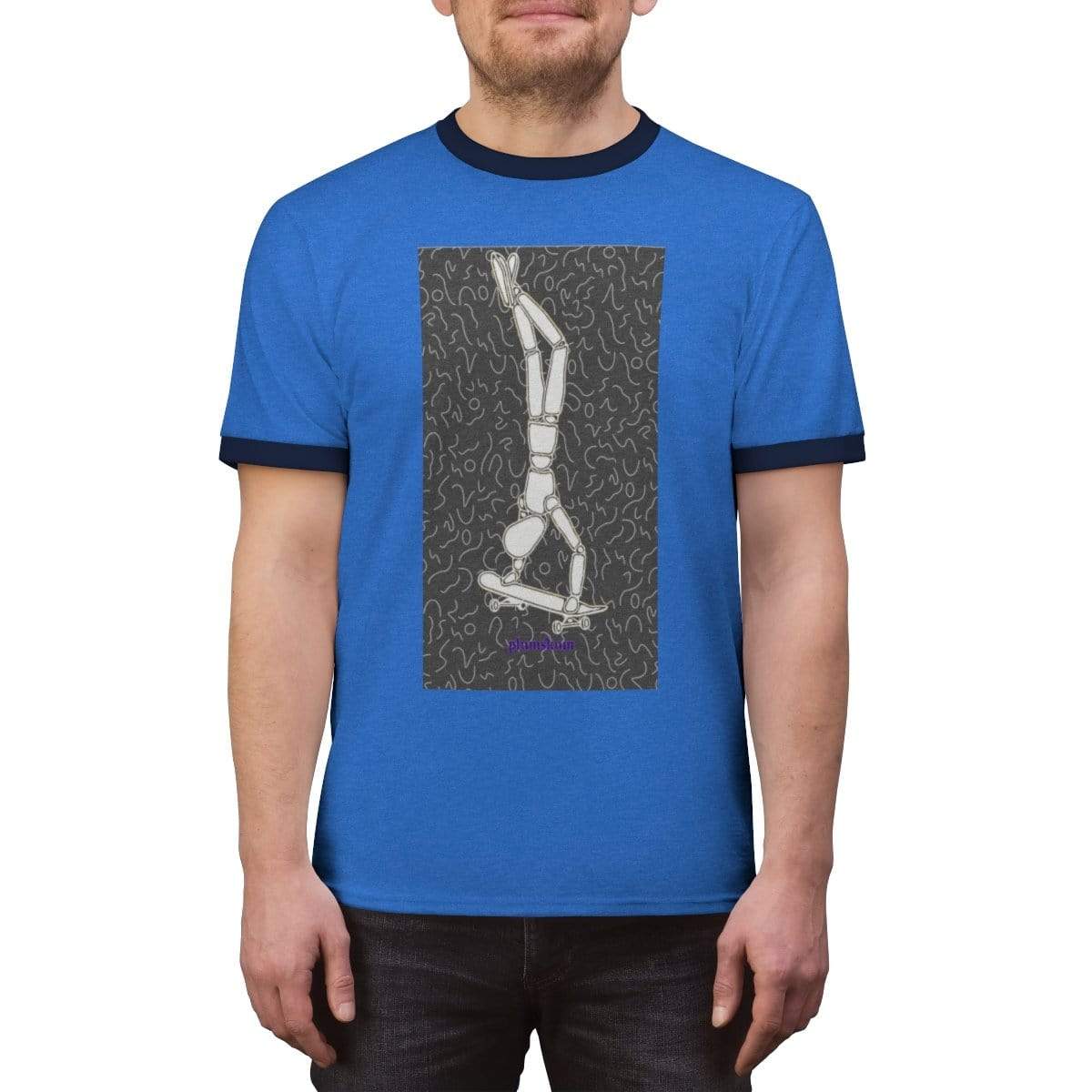 Printify T-Shirt Plumskum Skater Unisex Ringer Tee