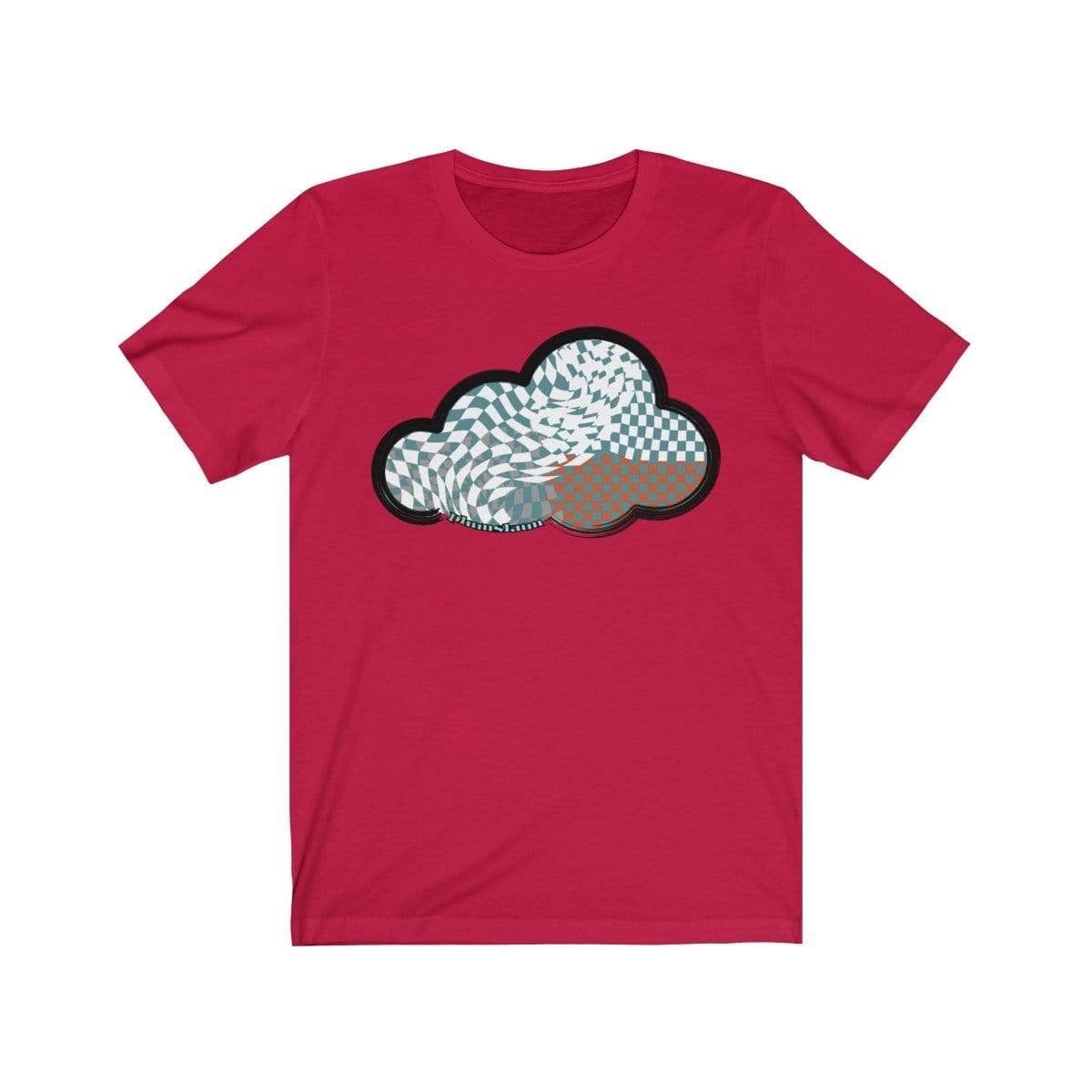 Printify T-Shirt Red / M Checker Art Clouds T-Shirt