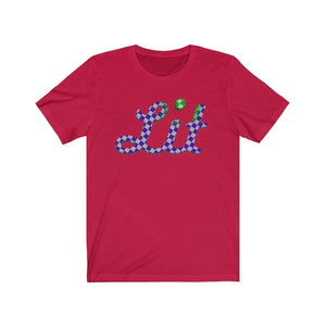 Printify T-Shirt Red / S Checkered Lit T-shirt