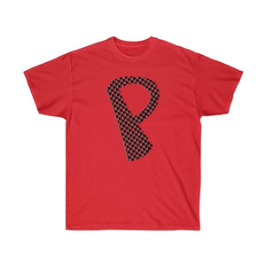 Printify T-Shirt Red / S Dark Checkered, Glitchy, Capital P T-Shirt