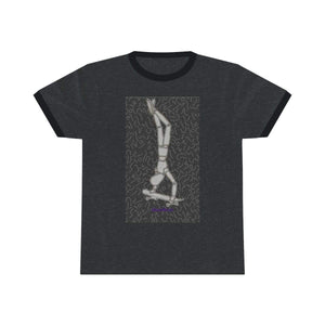 Printify T-Shirt S / Dark Heather Grey / Jet Black Plumskum Skater Unisex Ringer Tee