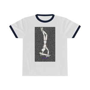 Printify T-Shirt S / White / Navy Plumskum Skater Unisex Ringer Tee