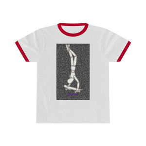 Printify T-Shirt S / White / Red Plumskum Skater Unisex Ringer Tee