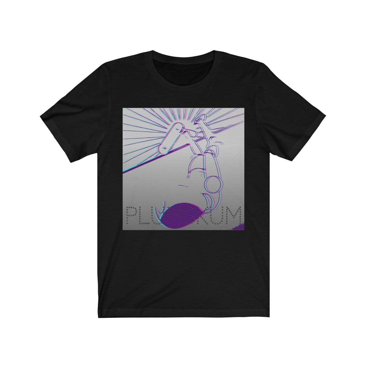 Printify T-Shirt Solid Black Blend / XS Plumskum Glitchy Skate T-Shirt