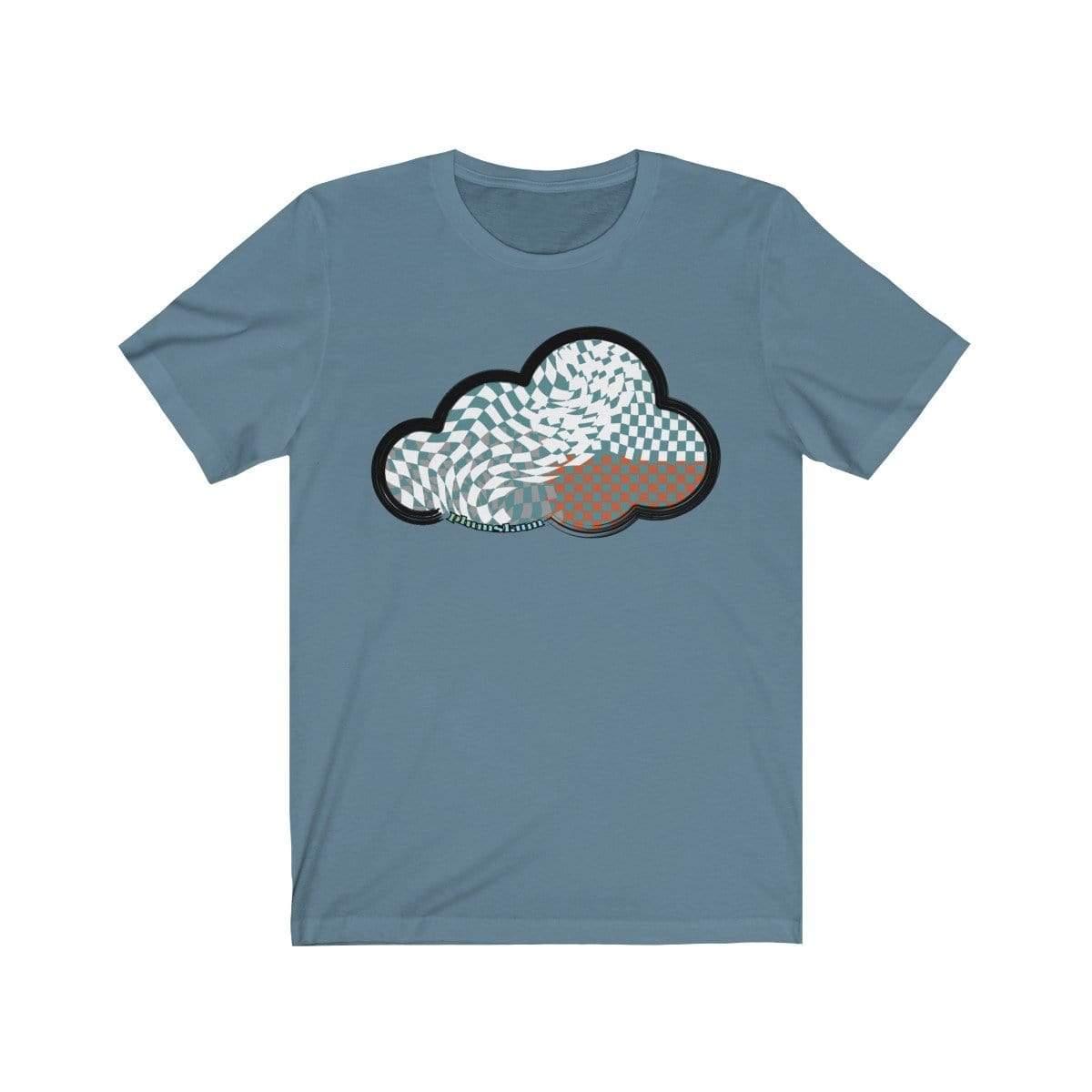 Printify T-Shirt Steel Blue / M Checker Art Clouds T-Shirt