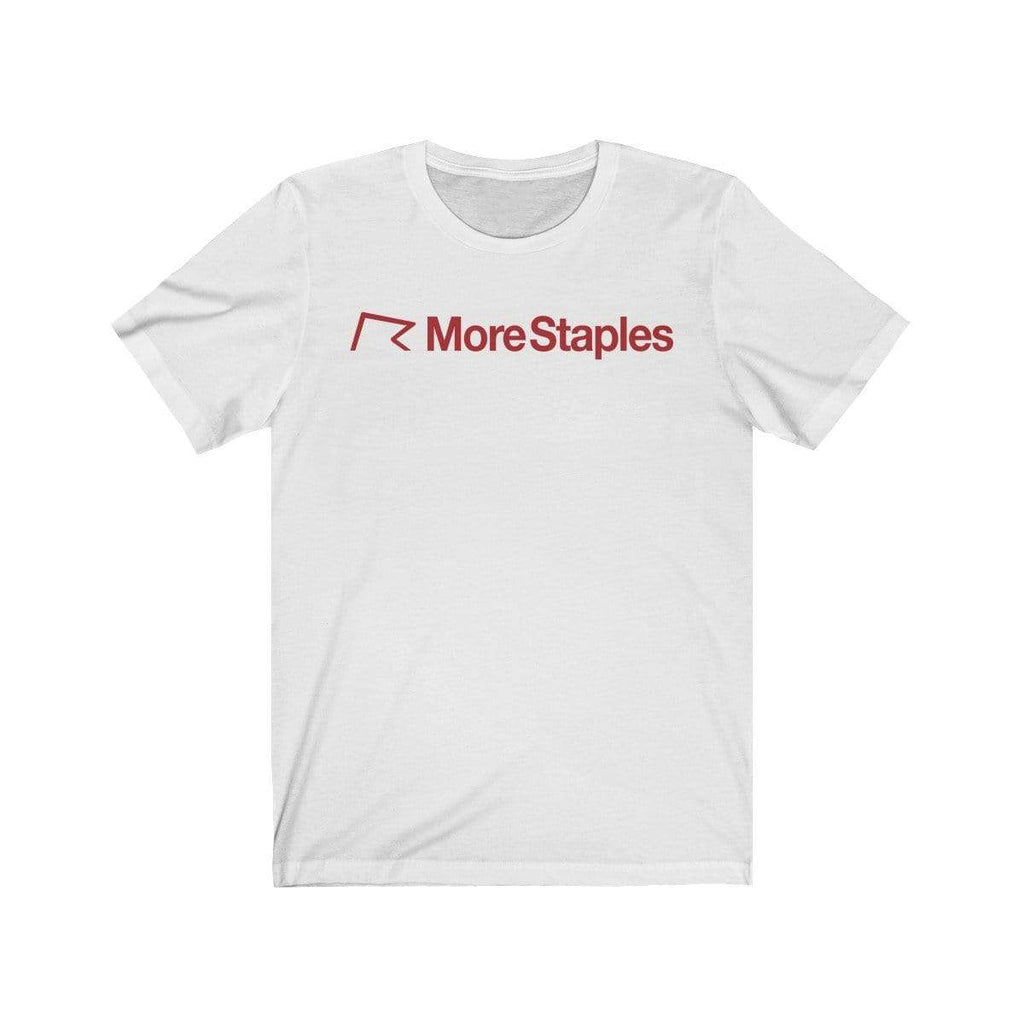 Printify T-Shirt White / L Need More Staples Logo Meme Tee